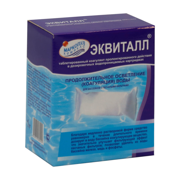 

Маркопул Кемиклс Эквиталл Коагулянт (осветлитель) длительного действия в таблетках 1 кг, Эквиталл Коагулянт (осветлитель) длительного действия в таблетках 1 кг