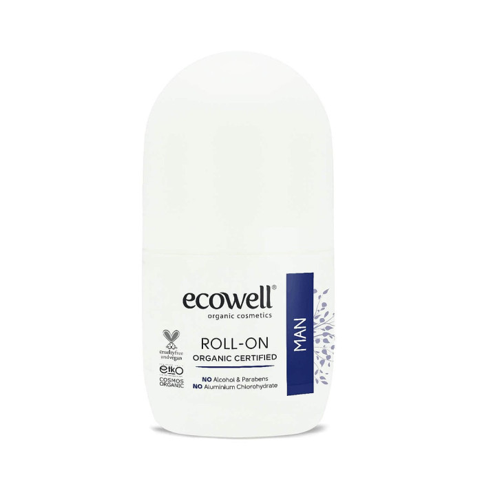 фото Ecowell органический шариковый дезодорант для мужчин roll-on organic sertified 75 г