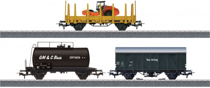 Железные дороги Marklin Дополнительный набор грузовых вагонов для железной дороги Стройплощадка