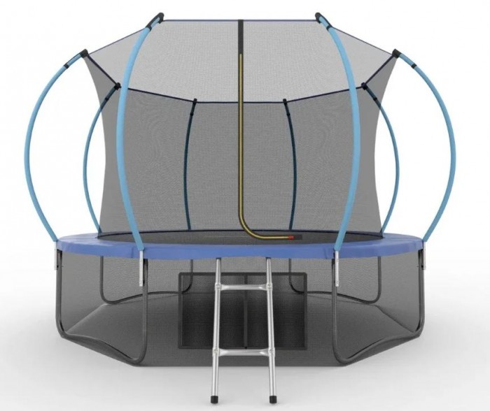 фото Evo jump батут с внутренней сеткой и лестницей диаметр 12ft blue и нижняя сеть