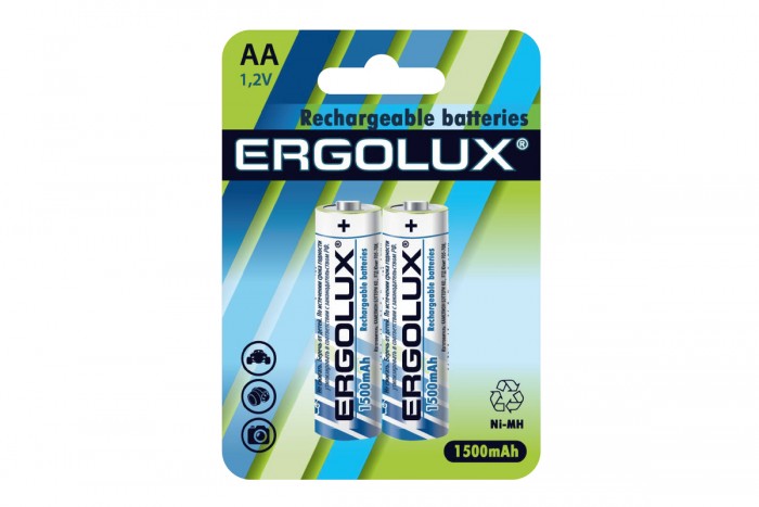 Ergolux Аккумулятор AA-1500mAh Ni-Mh BL-2