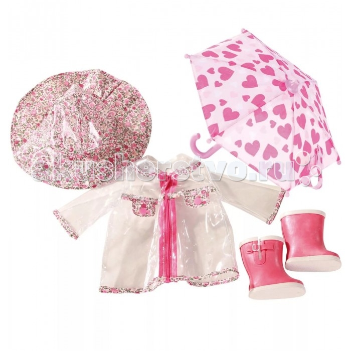 цена Куклы и одежда для кукол Gotz Набор одежды для дождливой погоды (5 предметов)