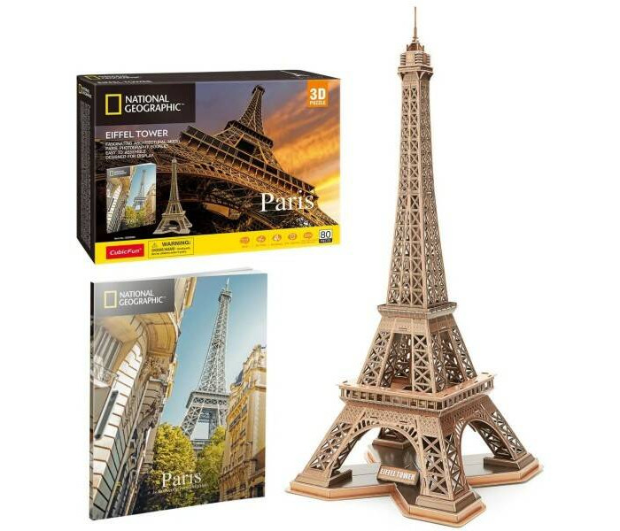 CubicFun 3D пазл National Geographic Париж 80 деталей геодом карта пазл европа достопримечательности 260 деталей