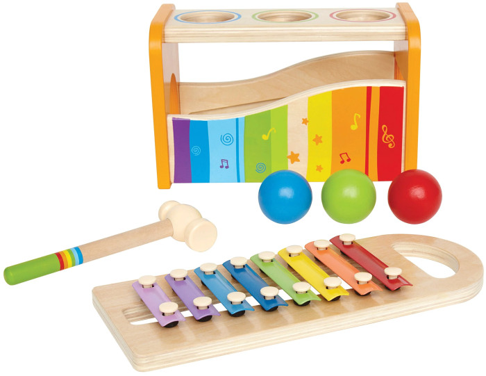 Музыкальные инструменты Hape Музыкальный набор Е0305 деревянные игрушки rntoys ксилофон окрашенный 12 тонов