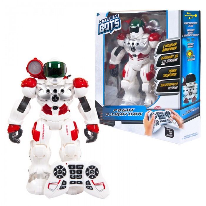 Xtrem Bots Робот на радиоуправлении Защитник xtrem bots смарт робот трансформер mazzy