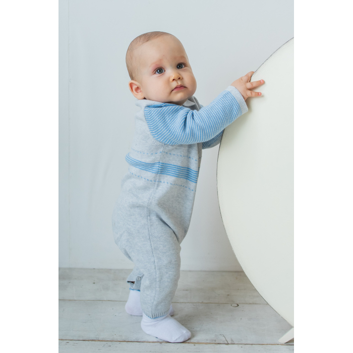 Leoking Комбинезон для малышей из 100% органического хлопка на пуговицах с полосами 7307