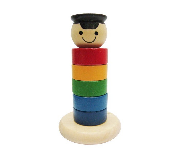 

Деревянная игрушка RNToys Паренек-пирамидка цветная, Паренек-пирамидка цветная