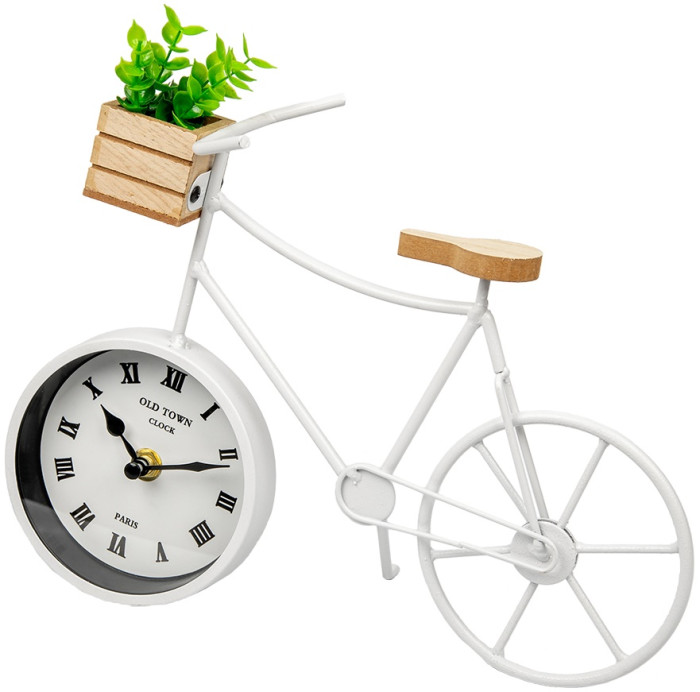 Часы Вещицы Велосипед  с суккулентом Fancy52 - фото 1