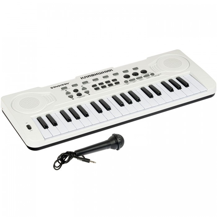 Музыкальный инструмент Bondibon Синтезатор Клавишник с микрофоном 37 клавиш синтезатор супер музыкант 2 fm радио 37 клавиш микрофоном и блоком питания