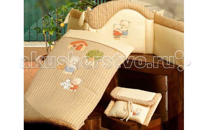 фото Комплект в кроватку babypiu biba - комплект: бортик,одеяло,наволочка