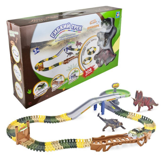 

1 Toy Гибкий трек Динопарк (108 деталей), Гибкий трек Динопарк (108 деталей)