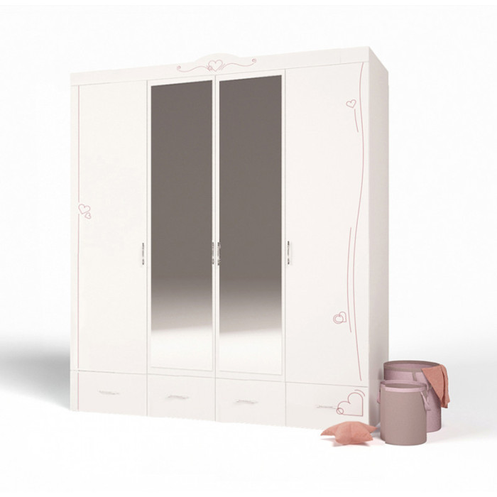 Шкаф ABC-King 4-х дверный Lovely с двумя зеркалами защита для детской кроватки perina бампер универсальный lovely dream серый