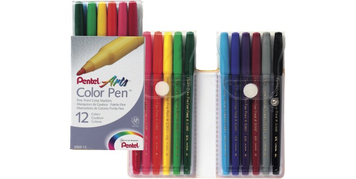 цена Фломастеры Pentel Color Pen 12 цветов