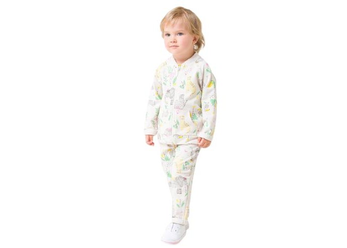 Комплекты детской одежды Crockid Комплект для девочки (бомбер, брюки) Слоники КР 2743