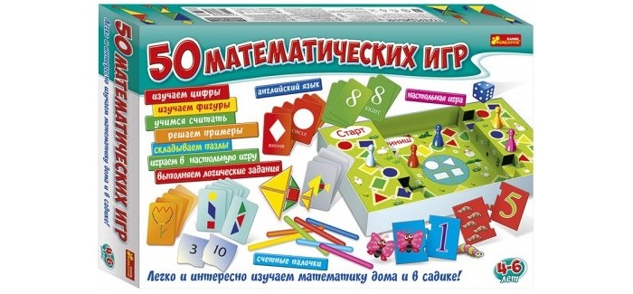

Ranok-creative Настольная игра Большой набор 50 математических игр, Настольная игра Большой набор 50 математических игр