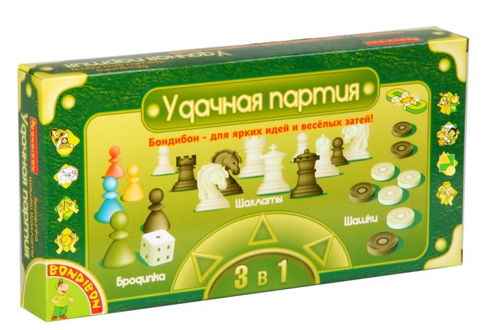 

Bondibon Набор игр Удачная партия 3 в 1, Набор игр Удачная партия 3 в 1
