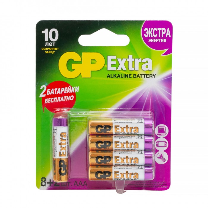 

GP Batteries Батарейки ААА (LR03) 10 шт., Batteries Батарейки ААА (LR03) 10 шт.