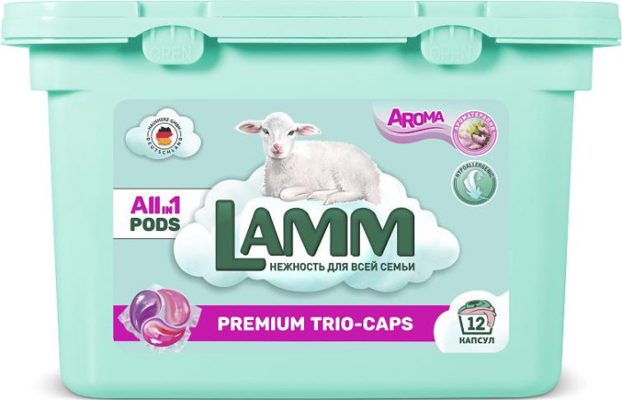 Lamm Средство для стирки жидкое в капсулах Aroma 12 шт.