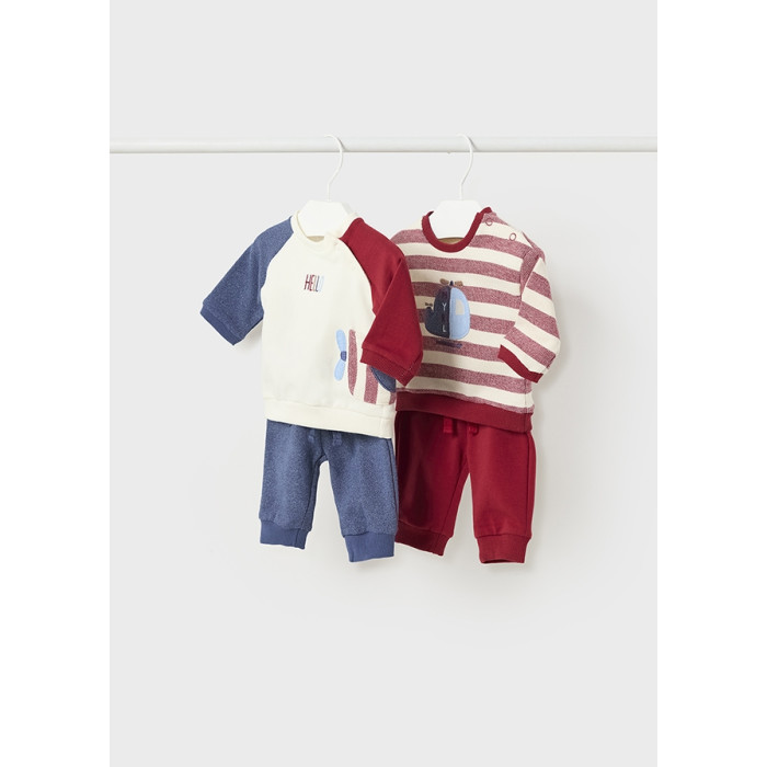Комплекты детской одежды Mayoral Newborn Комплект для мальчика (свитшот 2 шт., штаны 2 шт.) 2681