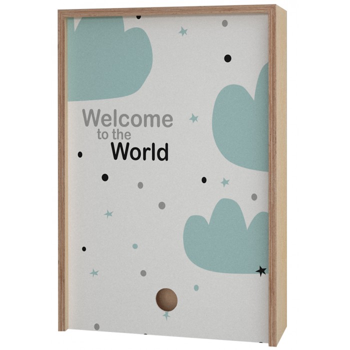  Акушерство Деревянная подарочная коробка Memory Box Welcome to the world 30х21х6 см