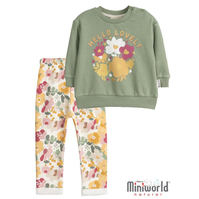 Комплекты детской одежды, Mini World Комплект для девочки (толстовка, брюки) MW18086  - купить
