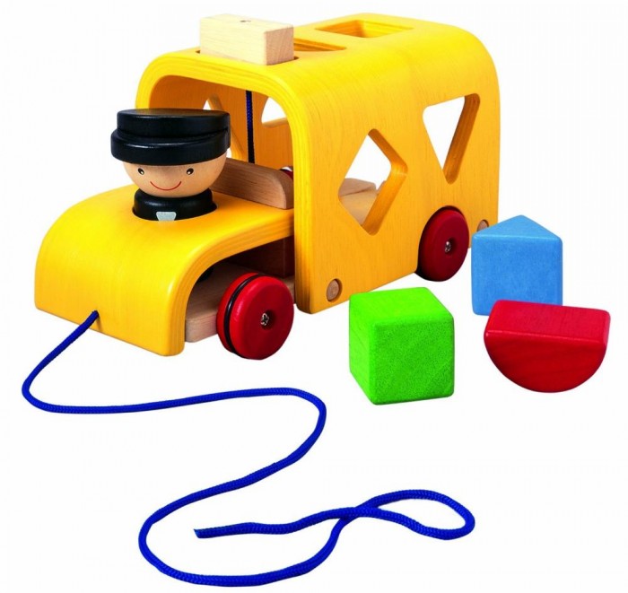 цена Деревянные игрушки Plan Toys Сортер Автобус