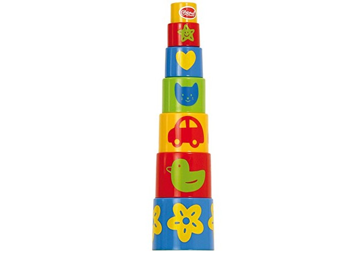 Развивающая игрушка Gowi Ведерко-пирамидка Формочки (7 предметов) 453-07 Ведерко-пирамидка Формочки (7 предметов) - фото 1