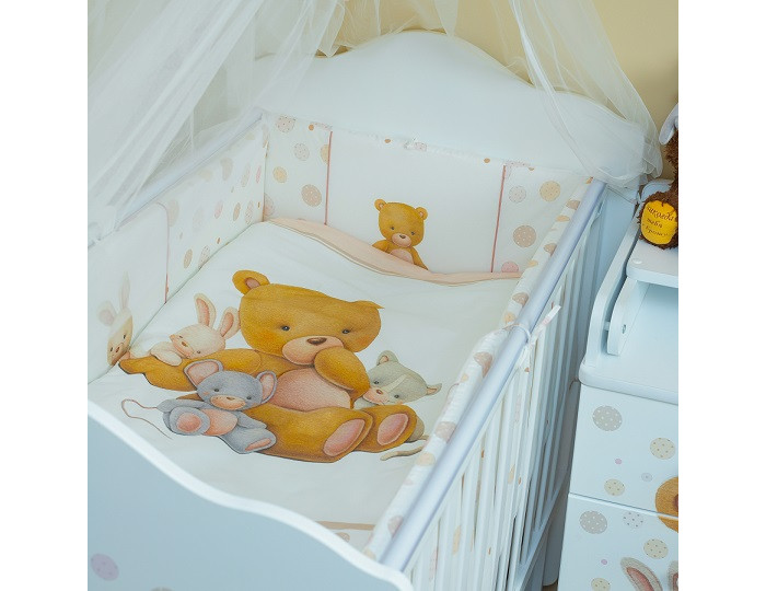 Комплект в кроватку Vikalex Мишкина Компания пузырьки (6 предметов) vikalex подушка гнездышко мишкина компания с матрасиком котик