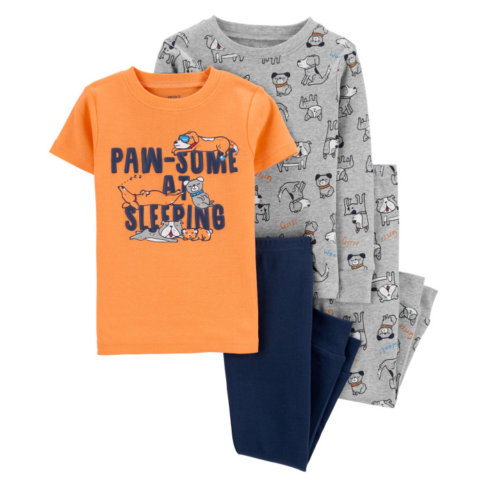 цена Домашняя одежда Carter's Пижама для мальчика с собаками (4 предмета)