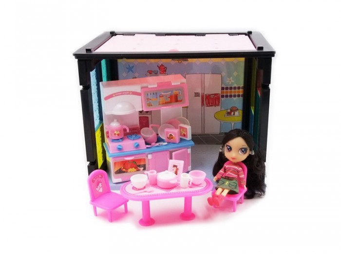 Кукольные домики и мебель ABtoys Модный дом Кухня с куклой и мебелью (50 деталей) цена и фото