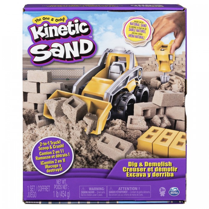 фото Kinetic sand набор для лепки кинетический песок бульдозер