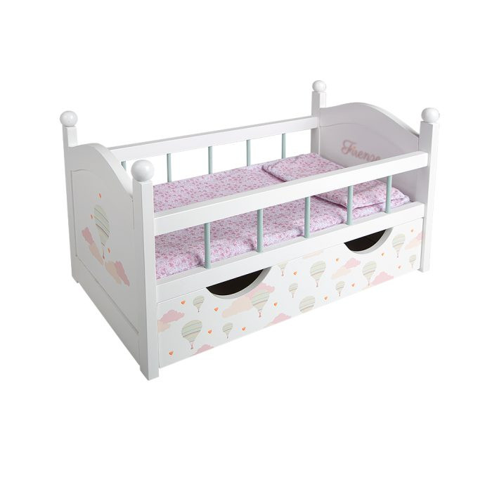 Кроватка для куклы Arias Кровать для куклы с ящиком и аксессуарами 53x32x30 см