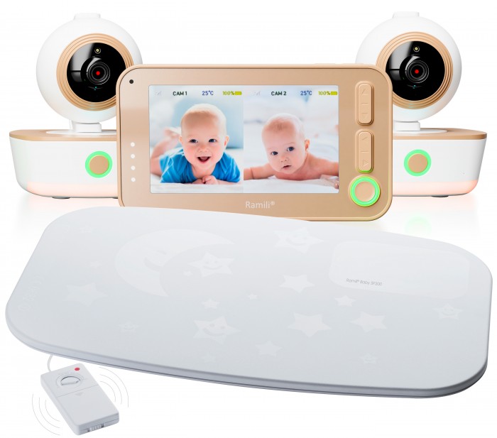 цена Видеоняни Ramili Видеоняня с двумя камерами и монитором дыхания Baby RV1300X2SP