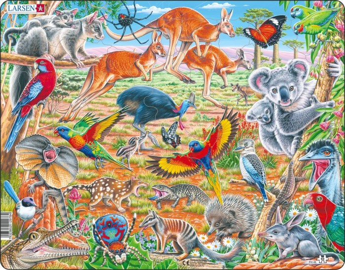 Пазлы Larsen Пазл Дикие животные Австралии пазлы larsen пазл животные фермы