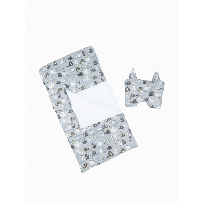 Спальный конверт Owl&EarlyBird в кроватку для малышей с анатомической подушкой Котенок