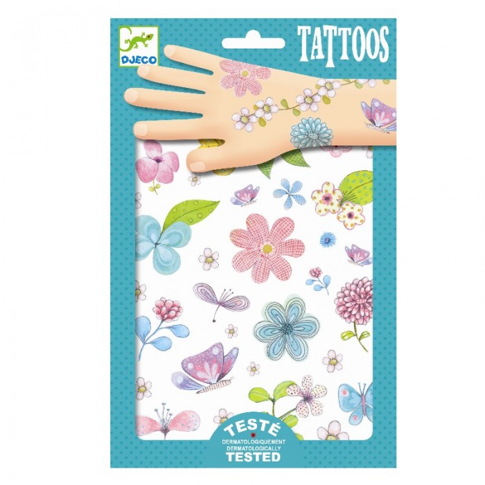 Наборы для творчества Djeco Татуировки Цветы детские наклейки djeco набор наклеек мода