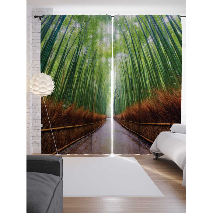 

JoyArty Шторы с фотопечатью Бамбуковый заповедник из сатена 290х265 см, Шторы с фотопечатью Бамбуковый заповедник из сатена 290х265 см