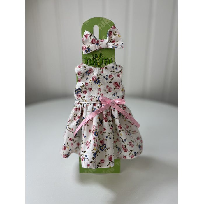  TuKiTu Комплект одежды для кукол (платье летнее, бант на голову) 34 см