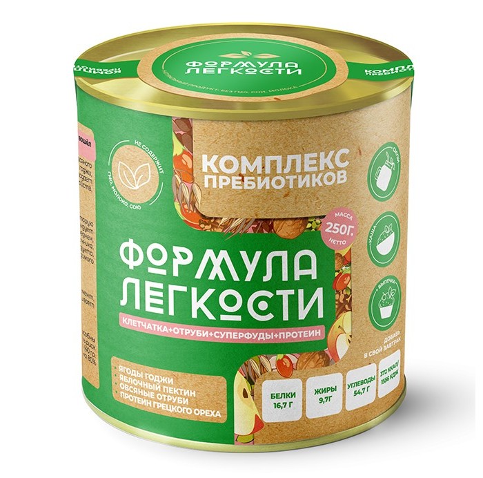 

Формула Легкости Комплекс пребиотиков: овсяные отруби, ягоды годжи, протеин грецкого ореха, яблочный пектин, Комплекс пребиотиков: овсяные отруби, ягоды годжи, протеин грецкого ореха, яблочный пектин