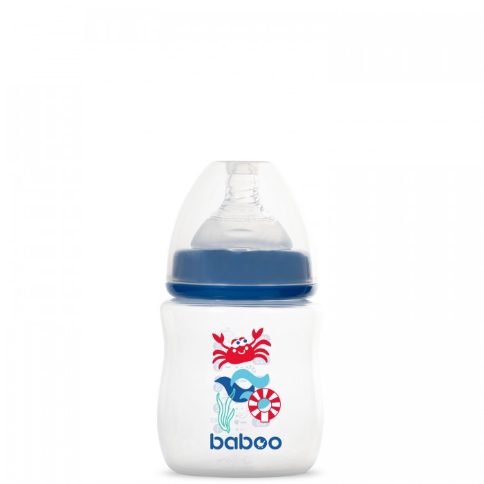 Бутылочка Baboo Marine с силиконовой соской 0+ мес 150 мл