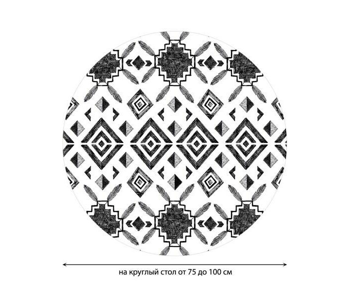 фото Joyarty скатерть на кухонный стол рисунки ацтеков круглая на резинке 75x100 см