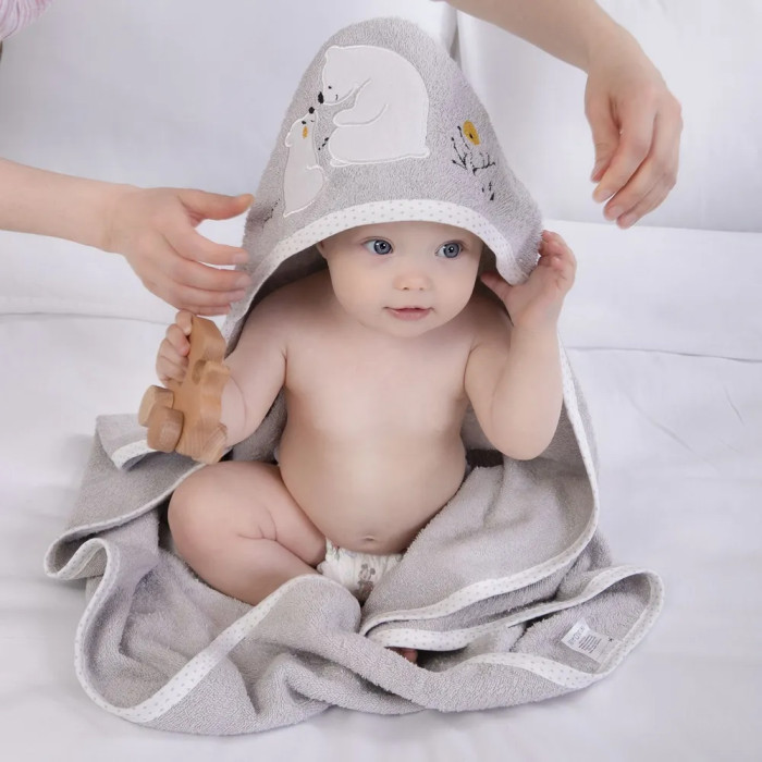 Полотенца Baby Nice (ОТК) Уголок для купания махровый Мишутка 80х80 домашняя одежда baby nice отк махровый с аппликацией рыбка