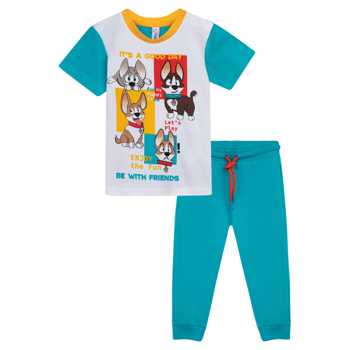 цена Комплекты детской одежды Playtoday Комплект для мальчиков Best friend baby boy (футболка, брюки)