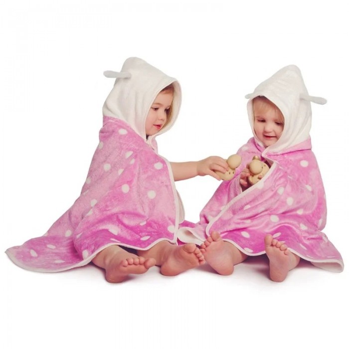 Полотенца CuddleDry Накидка с капюшоном для малышей Горошек