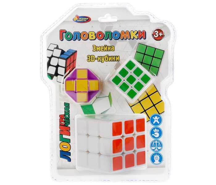 

Играем вместе Набор логических игр Головоломки Змейка + 3D-кубики, Набор логических игр Головоломки Змейка + 3D-кубики