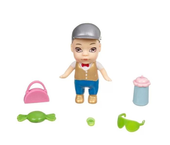 Bondibon Игровой набор OLY Кукла в баночке мальчик в шляпе с аксессуарами малыш весна 14 мальчик кукла пластмассовая 30 см