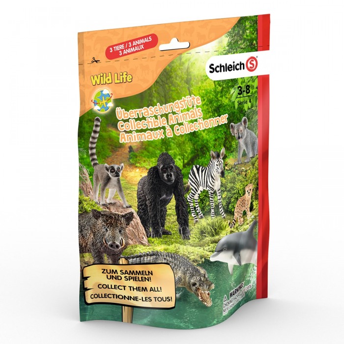 Schleich Пакетик-сюрприз с тремя фигурками Wild Life L игрушка schleich