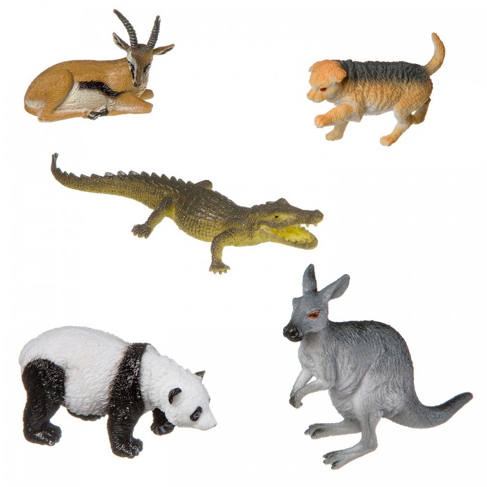 Bondibon Набор диких животных ВВ3137 5 шт. о динозаврах и животных нашей планеты
