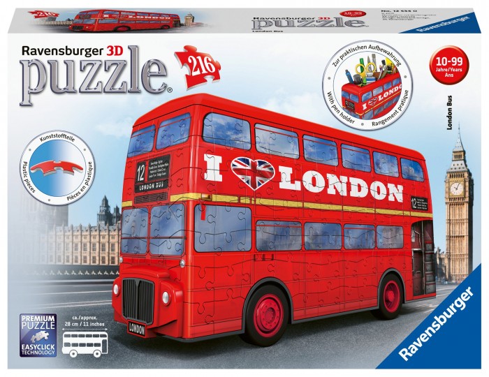 Ravensburger 3D Пазл Лондонский автобус 216 элементов ravensburger 3d пазл лондонский автобус 216 элементов