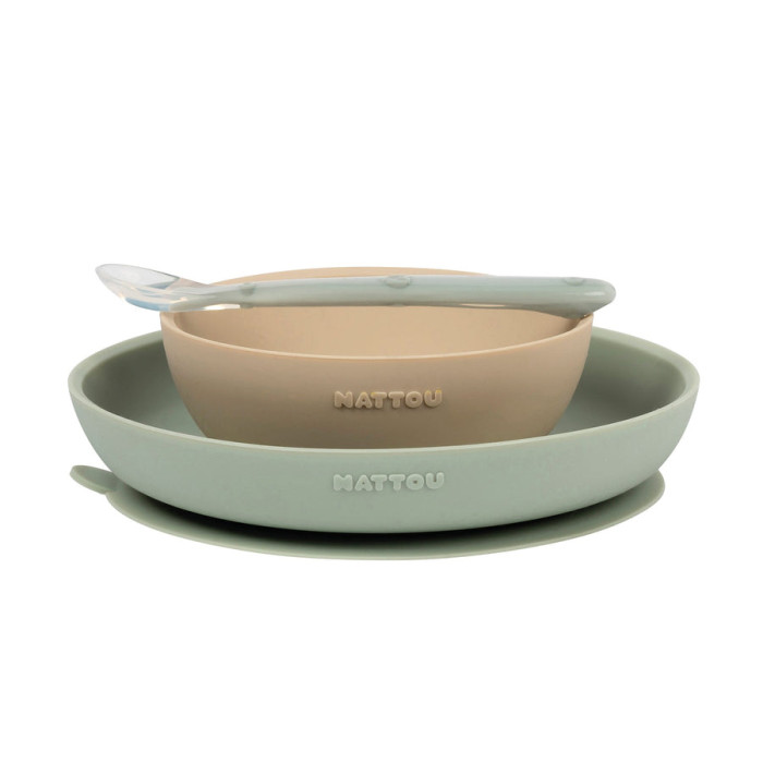 Nattou Набор посуды: 2 тарелки, ложка